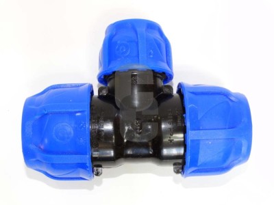 Тройник ПЕ черен ф32х25х32